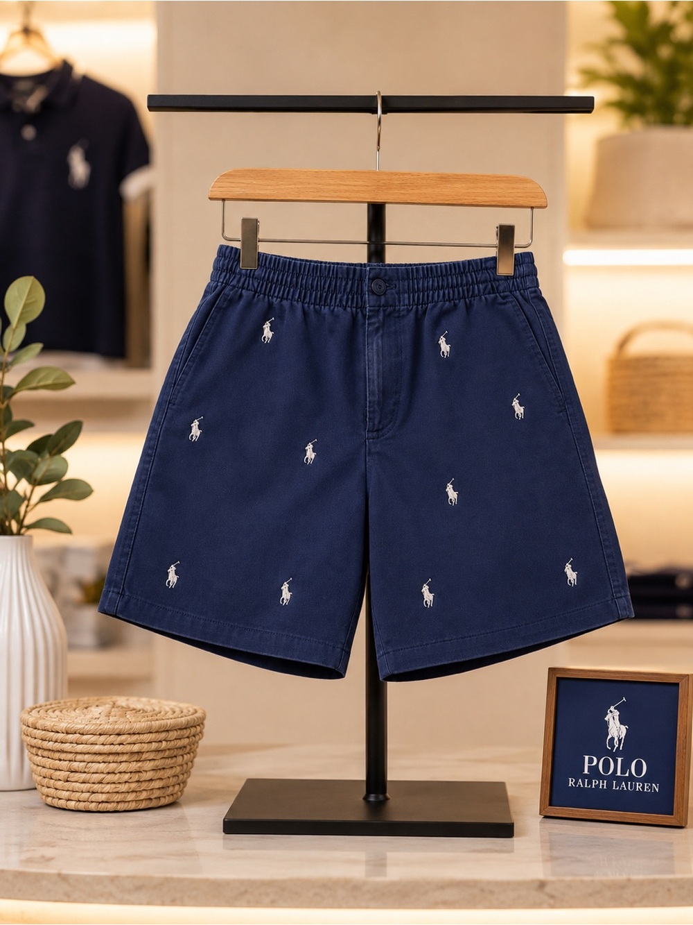 Polo Ralph Lauren Navy Logo Shorts – Size 12